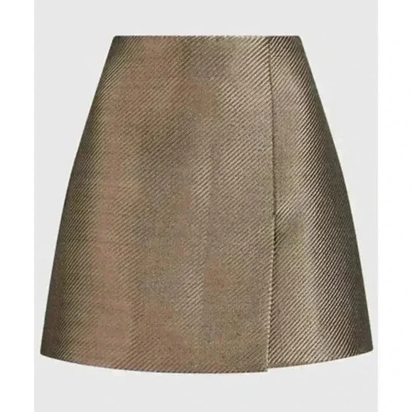 REISS LOUISA GOLD METALLIC MINI SKIRT NEW NWT! - Picture 4 of 6